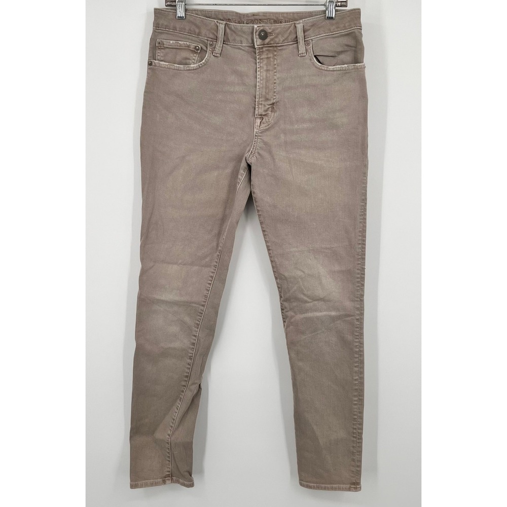 American Eagle Next Level Flex Skinny Jeans Mens 32x32 Taupe Khaki Brown Tapered